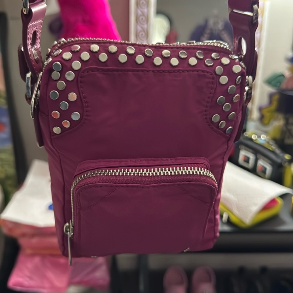 ❤️ Authentic “Sonia Rykiel” brand new purple nylon and leather crossbody bag ❤️